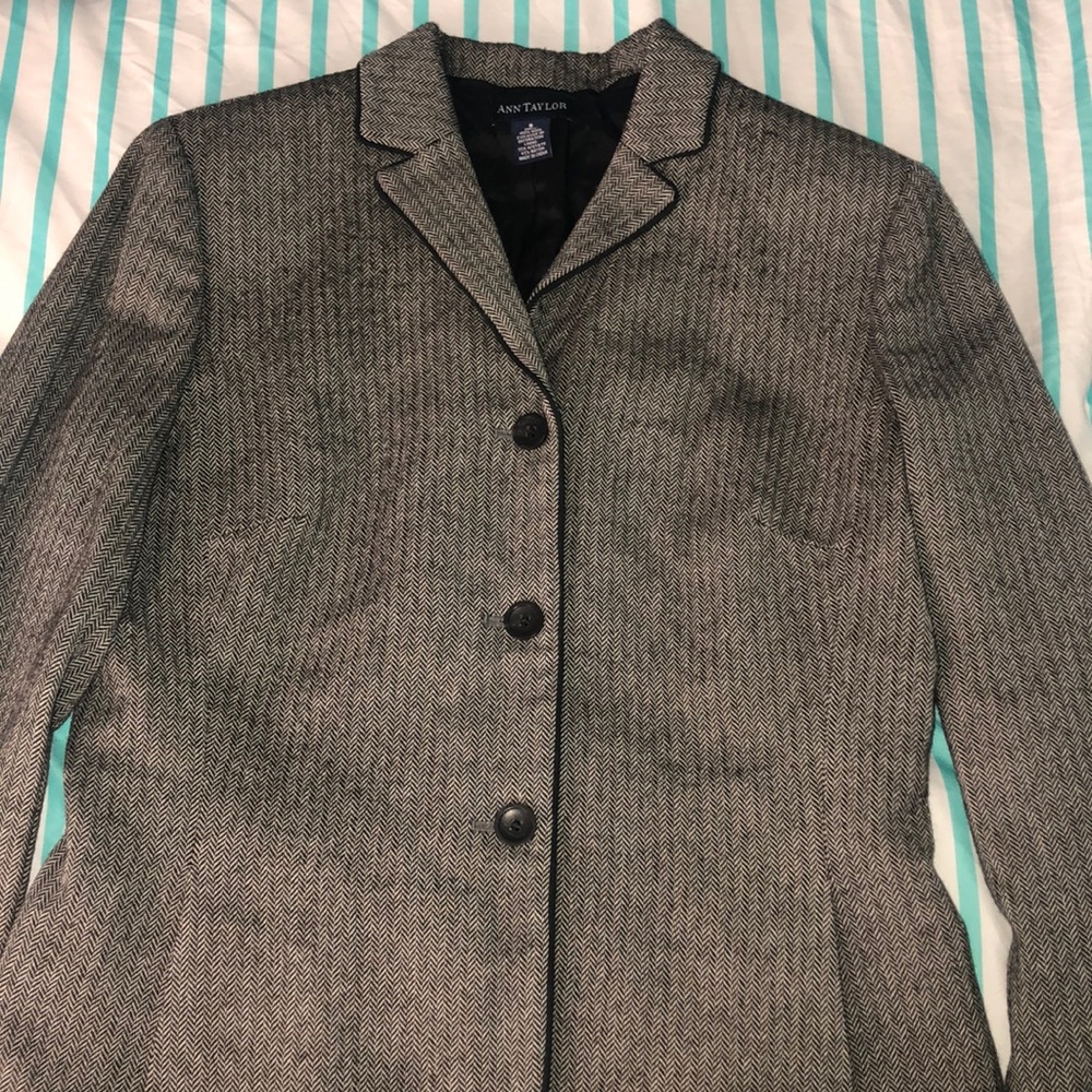 Black and gray Ann Taylor blazer